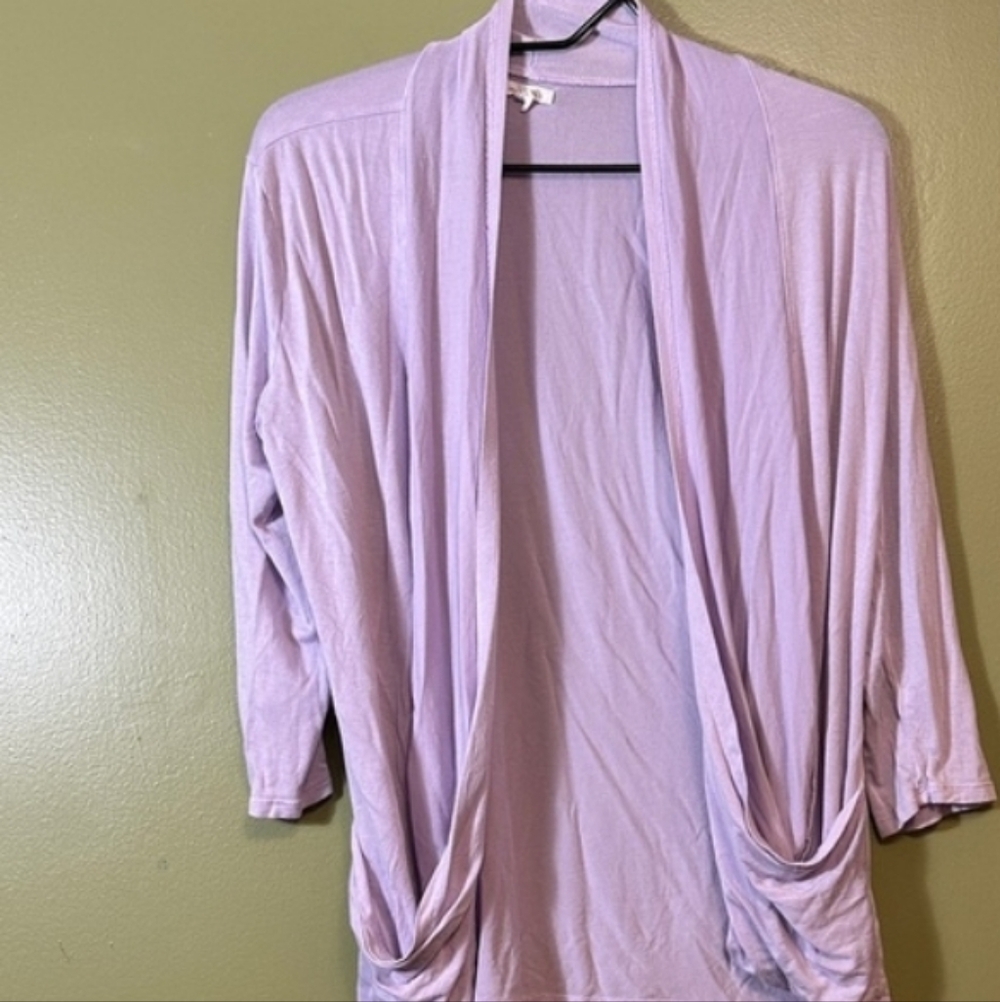 Maurices Light Lavender Open-Front Draped Cardigan